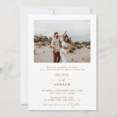 Terracotta Huwelijksreceptie Uitnodigen | Na feest Kaart (Achterkant)