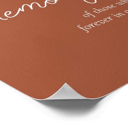 Terracotta in Loving Memory Wedding Memorial Sign Poster (Hoek)