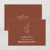 Terracotta Indie Autumn Floral is mijn Bridesmaid Kaart (Voorkant / Achterkant)