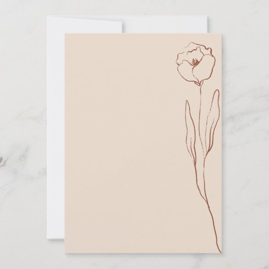 Terracotta Indie Flower Daisy Baby shower Kaart (Achterkant)