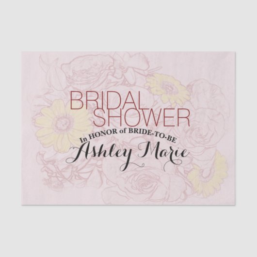 Terracotta ingekleurde boeketkunstwerk gepersonali tissuepapier (Voorkant)