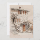 Terracotta Italiaanse Villa Schets Bruiloft Kaart (Achterkant)