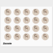 Terracotta Italiaanse Villa Schets Bruiloft Ronde Sticker (Vel)