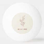 Terracotta Ivoor Beige Ivy Bloem Bruiloft Spelletj Pingpongbal (Achterkant)