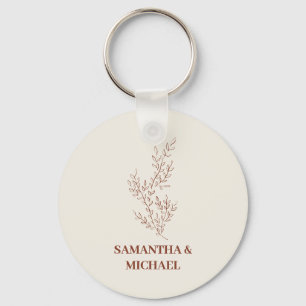 Terracotta Ivoor Beige Ivy Bloem Tiny Wedding Sleutelhanger