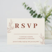 Terracotta ivoor beige klimop bloem bruiloft react RSVP kaartje (Staand voorkant)