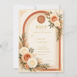 Terracotta Ivoor Bloemrijke Boog Bruiloft RSVP Kaa