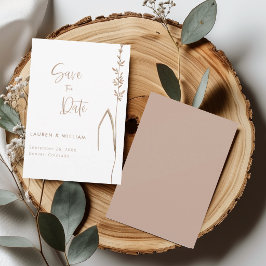 Terracotta & Ivoor Boho Trouwkaart 'Save The Date' Kaart