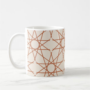 Terracotta Ivoor Geometrie Koffiemok