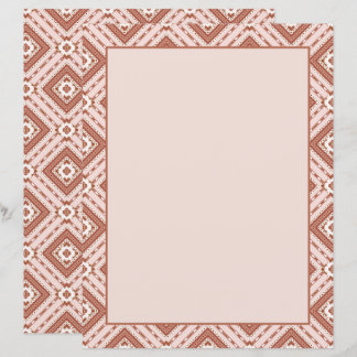 Terracotta & Ivoor Geometrisch Diamantpatroon