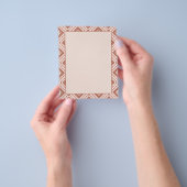 Terracotta & Ivoor Geometrisch Diamantpatroon Flyer (Hand)