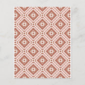 Terracotta & Ivoor Geometrisch Diamantpatroon Flyer (Achterkant)