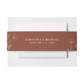 Terracotta Ivoor Katoen Bloem Monogram Bruiloft Uitnodigingen Wikkel (Voorkant Voorbeeld)