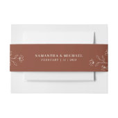 Terracotta Ivoor Tiny Flower Monogram Bruiloft Uitnodigingen Wikkel (Voorkant Voorbeeld)