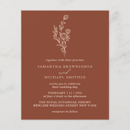 Terracotta Ivory Bouquet Modern budget Botanisch Flyer