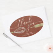 Terracotta Ivory Hartelijk dank voor de kleine bed Ovale Sticker (Envelop)