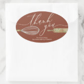 Terracotta Ivory Hartelijk dank voor de kleine bed Ovale Sticker (Tas)