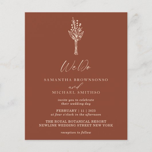 Terracotta Ivory Modern Budget We Do Botanical Flyer (Voorkant)