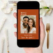 Terracotta ivory photo wedding Save the Date