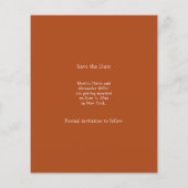 Terracotta ivory photo wedding Save the Date Flyer (Achterkant)