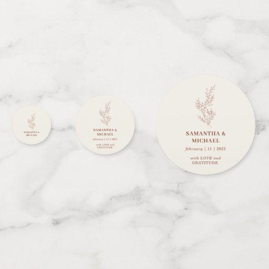 Terracotta Ivy Bloem Favoriete Bruiloft Confetti (Achterkanten)