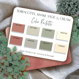 Terracotta Kahaki Sage & Cream Color Palette Card Kaart