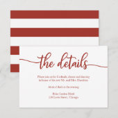 Terracotta Kalligrafie Bruiloft Details RSVP-kaart RSVP Kaartje (Voorkant / Achterkant)