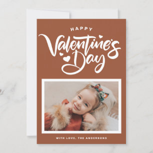 Terracotta kalligrafie foto Valentijnsdag Feestdagenkaart