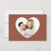 Terracotta Kalligrafie QR Code Foto Bruiloft Save The Date (Achterkant)