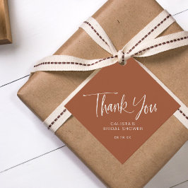 Terracotta kalligrafie schrift bedankt  bedankjes labels