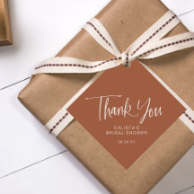 Terracotta kalligrafie script bedankt 