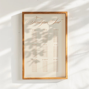 Terracotta Kalligrafie Trouwstoel Grafiek Poster