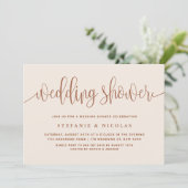 Terracotta  kalligrafie Wedding Shower Kaart (Staand voorkant)