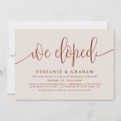 Terracotta kalligraphy Wedding Elopement Kaart (Voorkant)