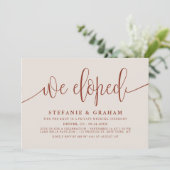 Terracotta kalligraphy Wedding Elopement Kaart (Staand voorkant)