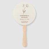 Terracotta Katoen Bloem Favoriete Bruiloft Handwaaier (Voorkant)