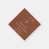 Terracotta Katoen Bloem Moderne Bruiloft Servet (Hoek)