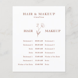 Terracotta Katoen Bloem Trouw Plan Haar Make-up Flyer
