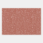 Terracotta Kerstmis, bomen, polka-stippen vakantie Inpakpapier Vel (Voorkant 3)
