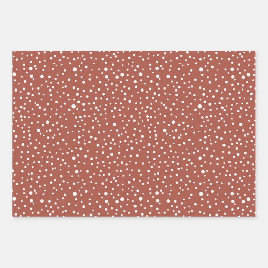 Terracotta Kerstmis, bomen, polka-stippen vakantie Inpakpapier Vel (Voorkant 3)