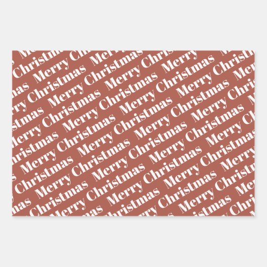 Terracotta Kerstmis, bomen, polka-stippen vakantie Inpakpapier Vel (Voorkant 2)