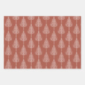 Terracotta Kerstmis, bomen, polka-stippen vakantie Inpakpapier Vel (Voorkant)