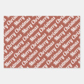 Terracotta kersttypografie moderne vakantie inpakpapier vel (Voorkant 2)