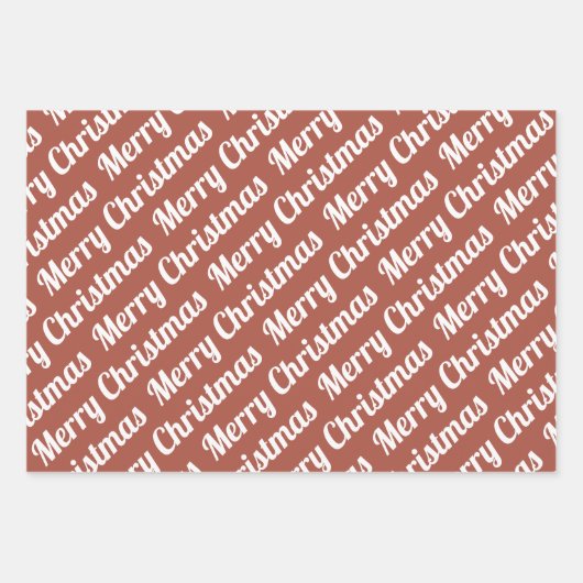 Terracotta kersttypografie moderne vakantie inpakpapier vel (Voorkant 2)