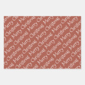 Terracotta kersttypografie moderne vakantie inpakpapier vel (Voorkant)