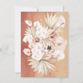 Terracotta & Khaki Palm Leaves Tropical Wedding Kaart (Achterkant)
