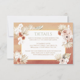 Terracotta & Khaki palmbladeren Tropische details RSVP Kaartje