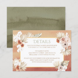 Terracotta & Khaki palmbladeren Tropische details RSVP Kaartje