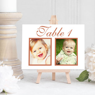 Terracotta Kindertijd Foto Tafel Nummerkaart Kaart