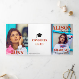 Terracotta Klasse van 2025 afstuderen foto Drieluik Aankondiging